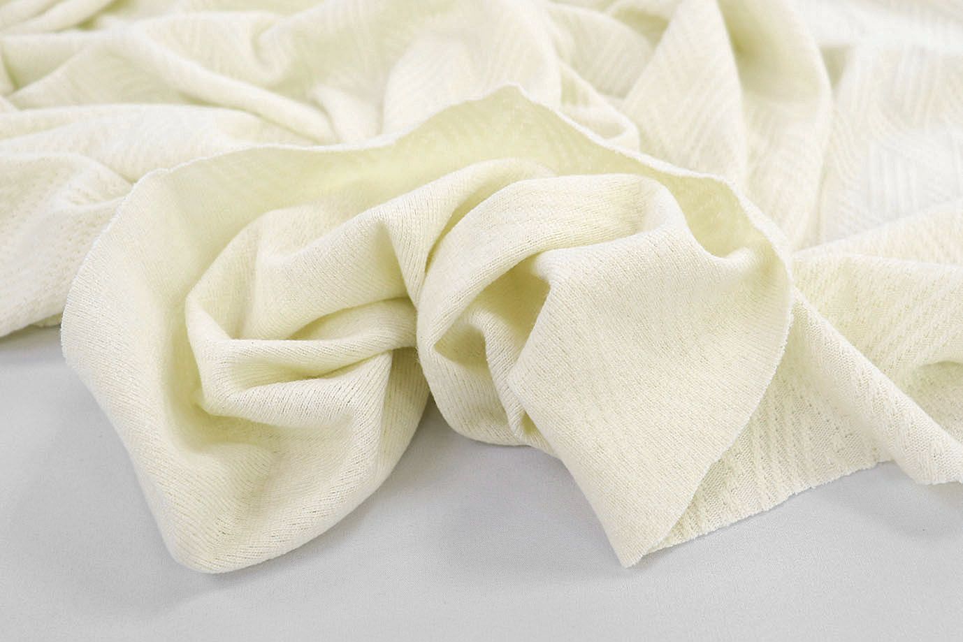 Трикотаж "Косичка" жаккард/сливочный VT-11762/C#2