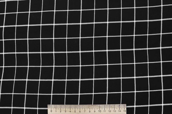 Штапель принт/клетка белая на черном 4203-PY/D#86/C#1