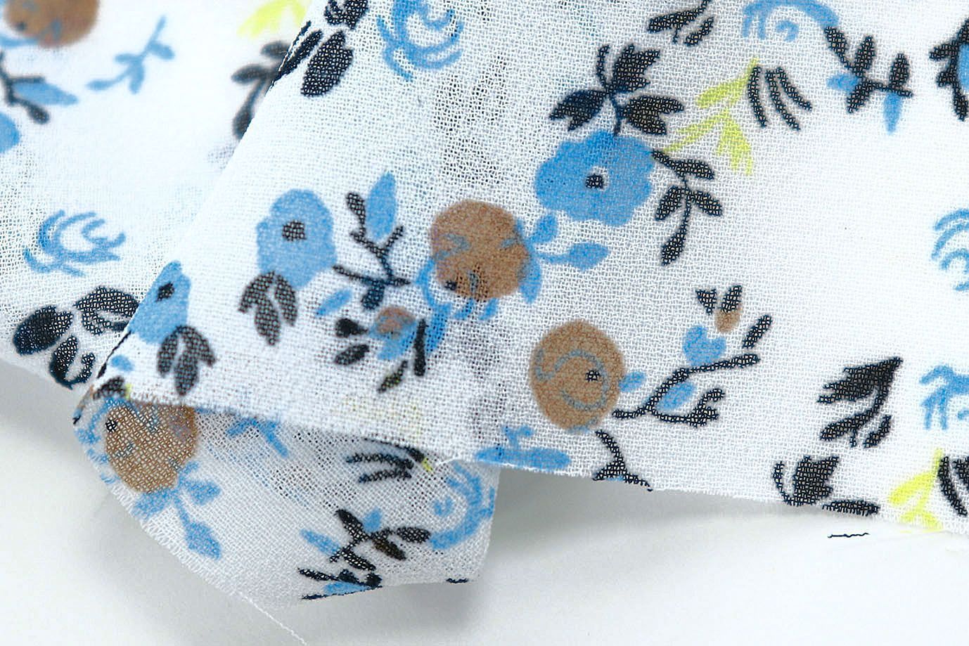 Шифон принт/цветы на белом 3926-PY/D#2/C#1