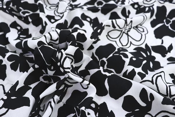 Штапель принт/цветы черные на белом 1382-PY/D#13/C#6