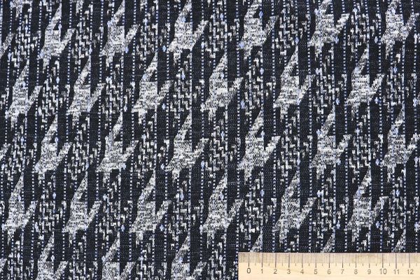 Трикотаж жаккард принт/черно-голубой 3257-22-PY/D#4/C#3