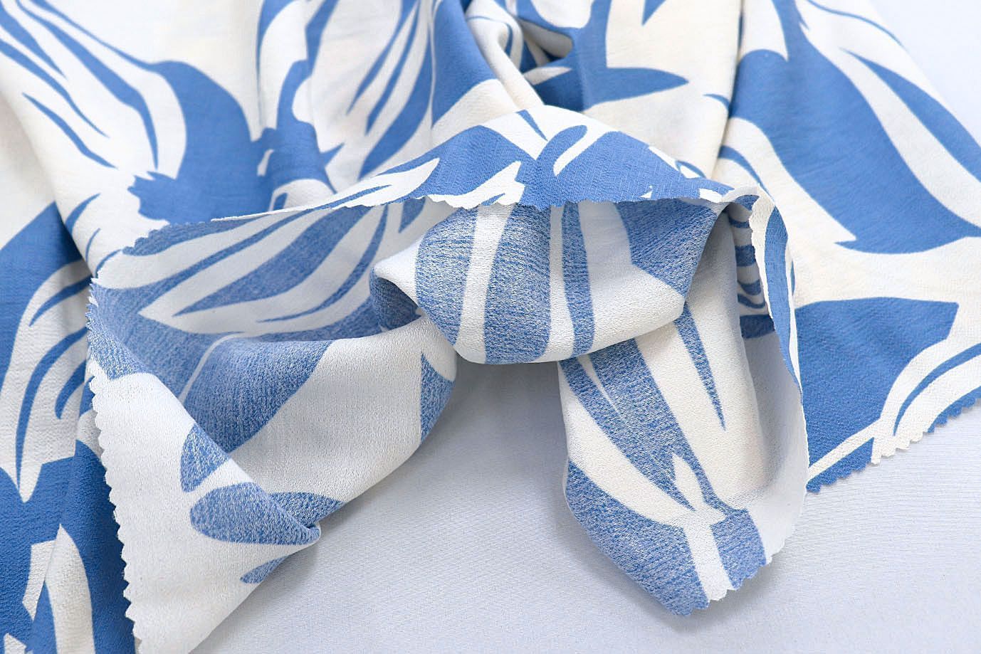 Лен БОХО принт/сине-белый 3879-PY/D#2/C#2