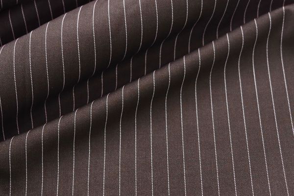 Костюмная ткань "Полоска" стрейч принт/коричнево-белый 3961-PY/C#5