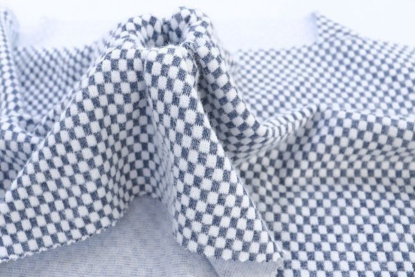 Трикотаж "Альпака" жаккард/клетка бело-синяя 3761-PY/D#1/C#2