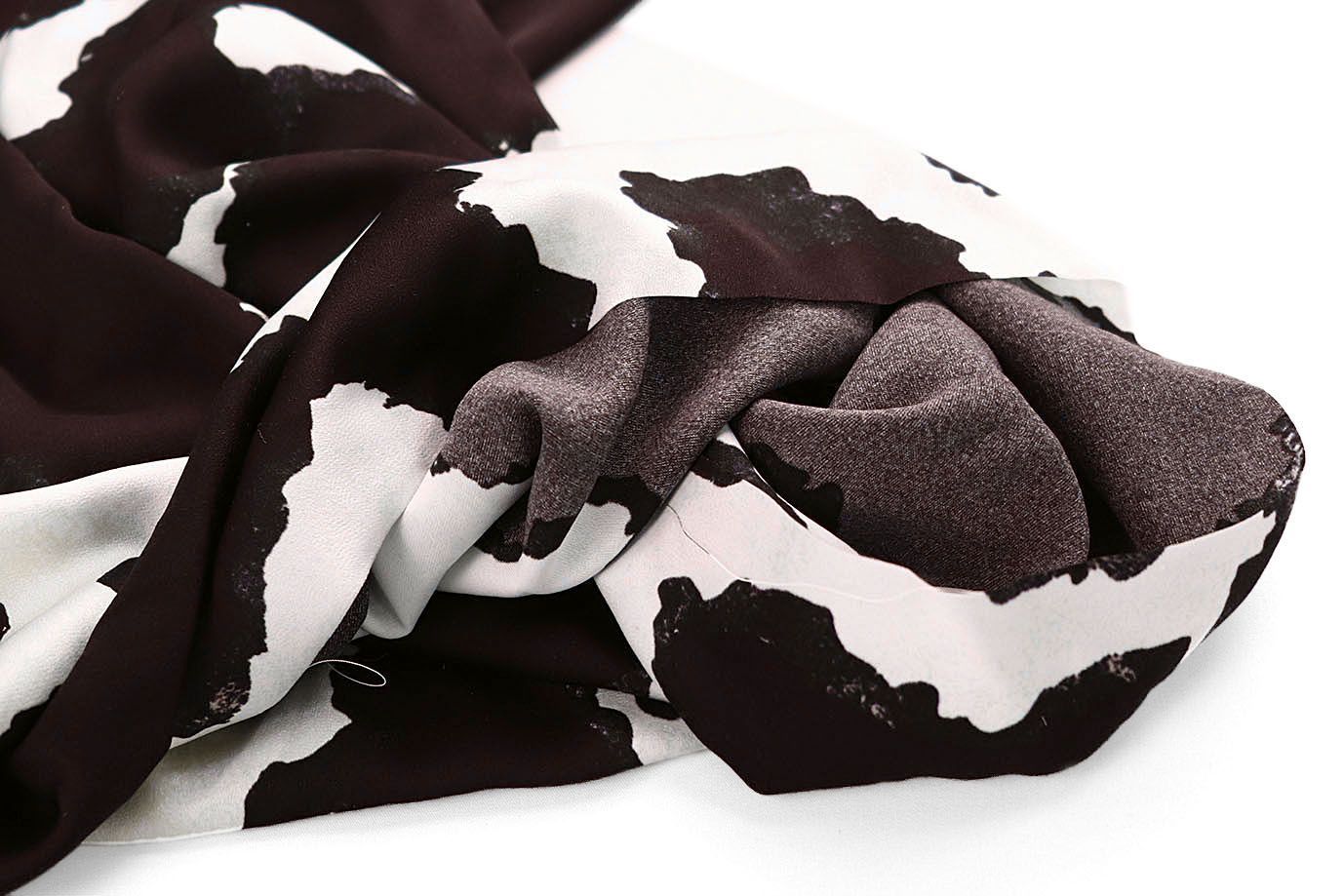 Сатин "Мадонна" стрейч принт/пятна черные на белом 4034-PY/D#1/C#1