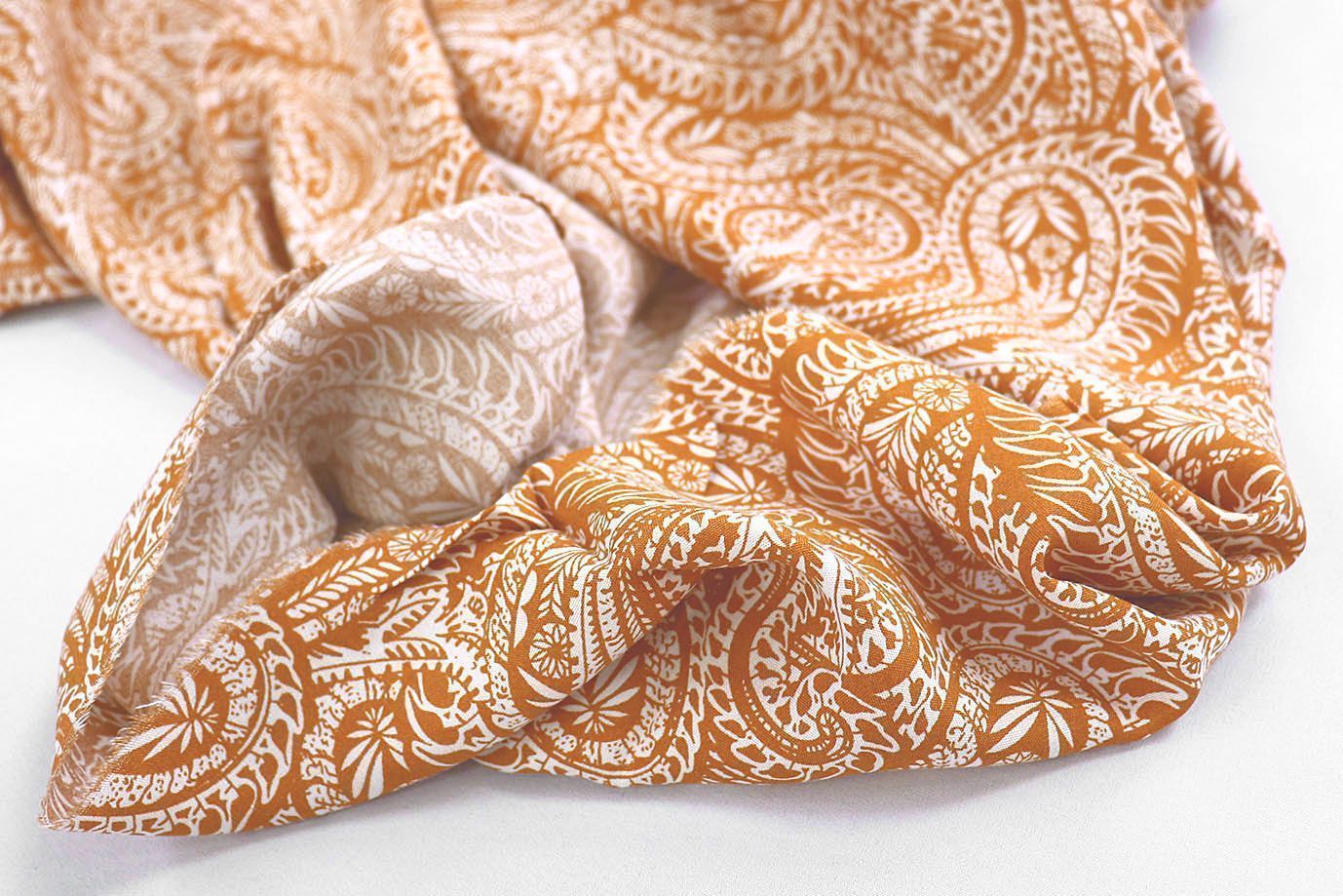 Штапель принт/узор белый на коричневом 1374-PY/D#26/C#9