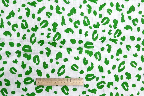 Муслин принт/зеленый на белом 1393-PY/D#5/C#2