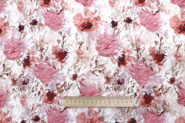 Лен "Медея" принт/цветы бордово-розовые 4097-PY/D#4/C#1