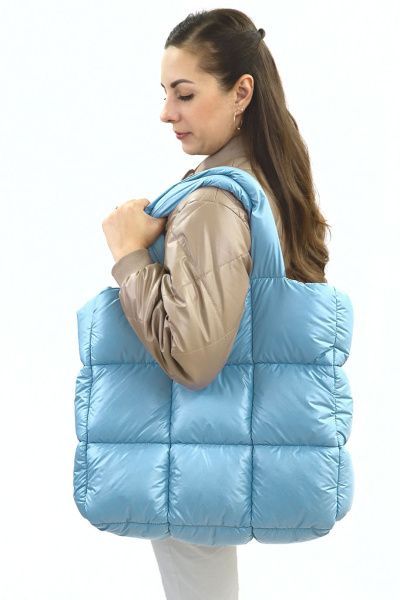 Сумка пуховая "Aria" с двумя ручками на магните/голубой Сумка пуховая "Aria"