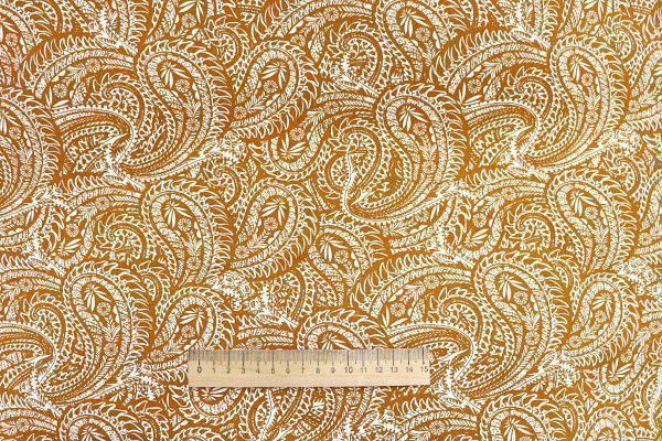 Штапель принт/узор белый на коричневом 1374-PY/D#26/C#9