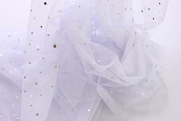 Сетка с пайетками/белый SS-26264/D#1/C#2 (ярд)