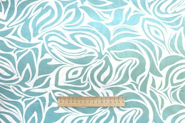 Штапель принт/бирюзовый на белом 3858-PY/D#3/C#3