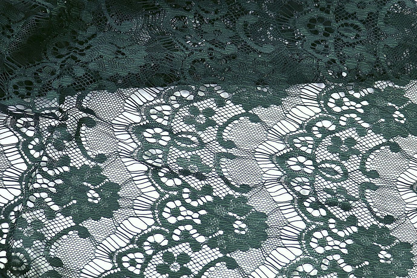 Гипюр "Реснички"/темно-зеленый 3409-PY/C#1