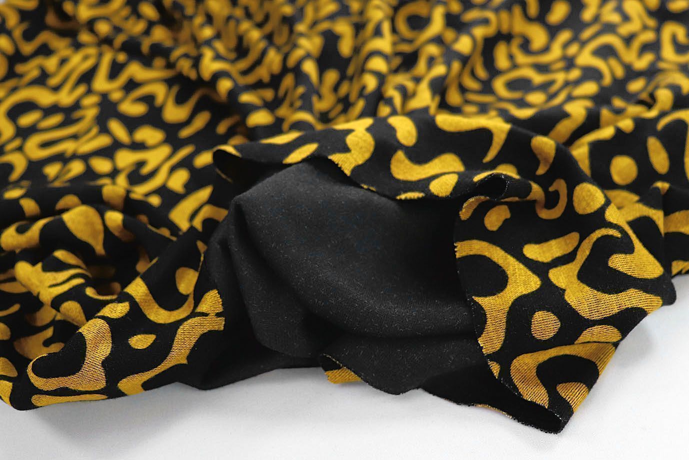 Трикотаж "Модал" принт/желто-черный 3561-PY/D#12/C#1