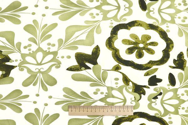 Штапель принт/узор зелено-фисташковый на белом 3858-PY/D#20/C#3