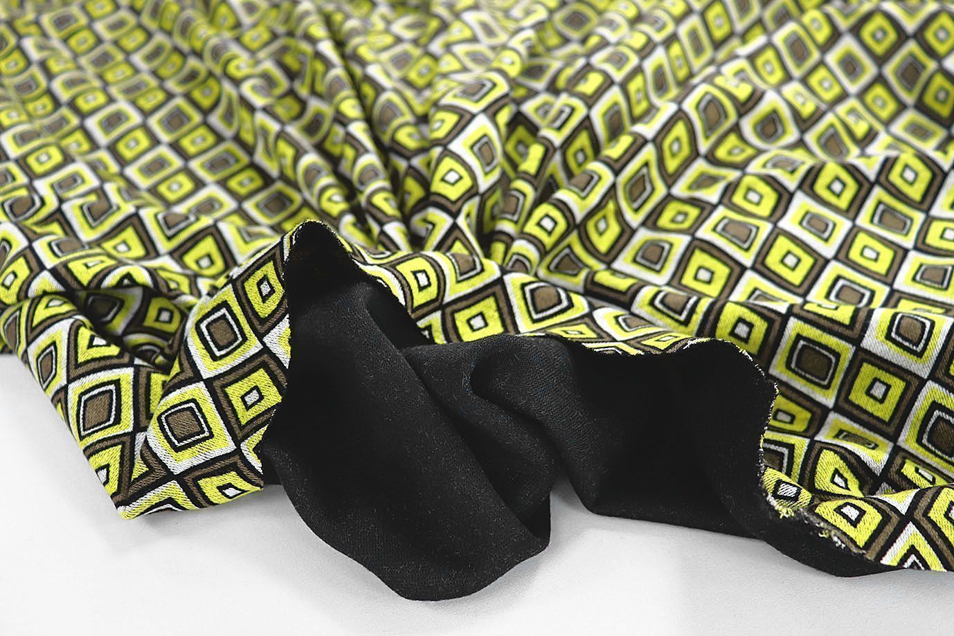 Трикотаж "Модал" принт/желто-серый 3561-PY/D#5/C#2