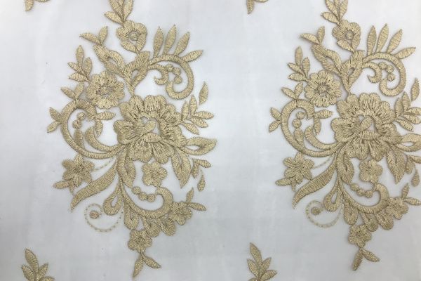 Сетка с вышивкой/бежевый  2042/C#1