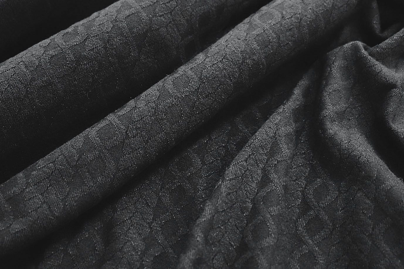 Трикотаж "Косичка" жаккард/черный VT-11691/D#1/C#4