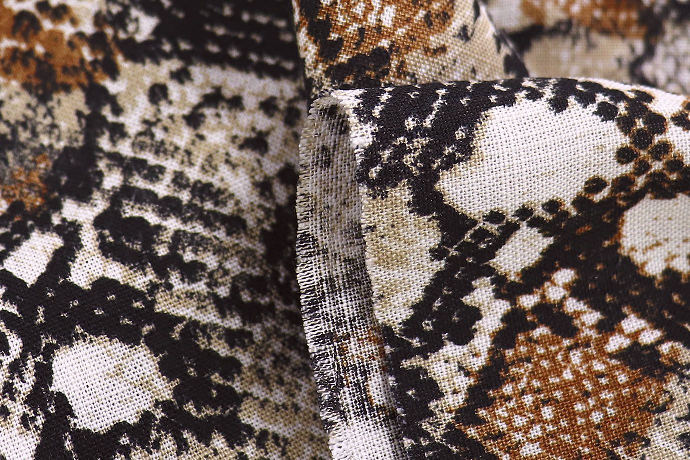 Лен TENCEL принт/черно-коричневый на бежевом 3846-PY/D#5/C#1