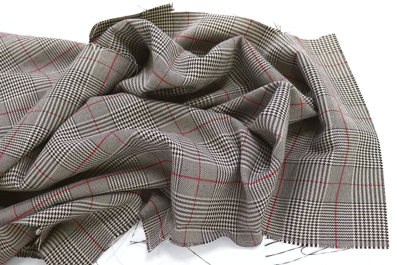 Костюмная ткань "Шотландка" принт/клетка серая 3079/D#7/C#3