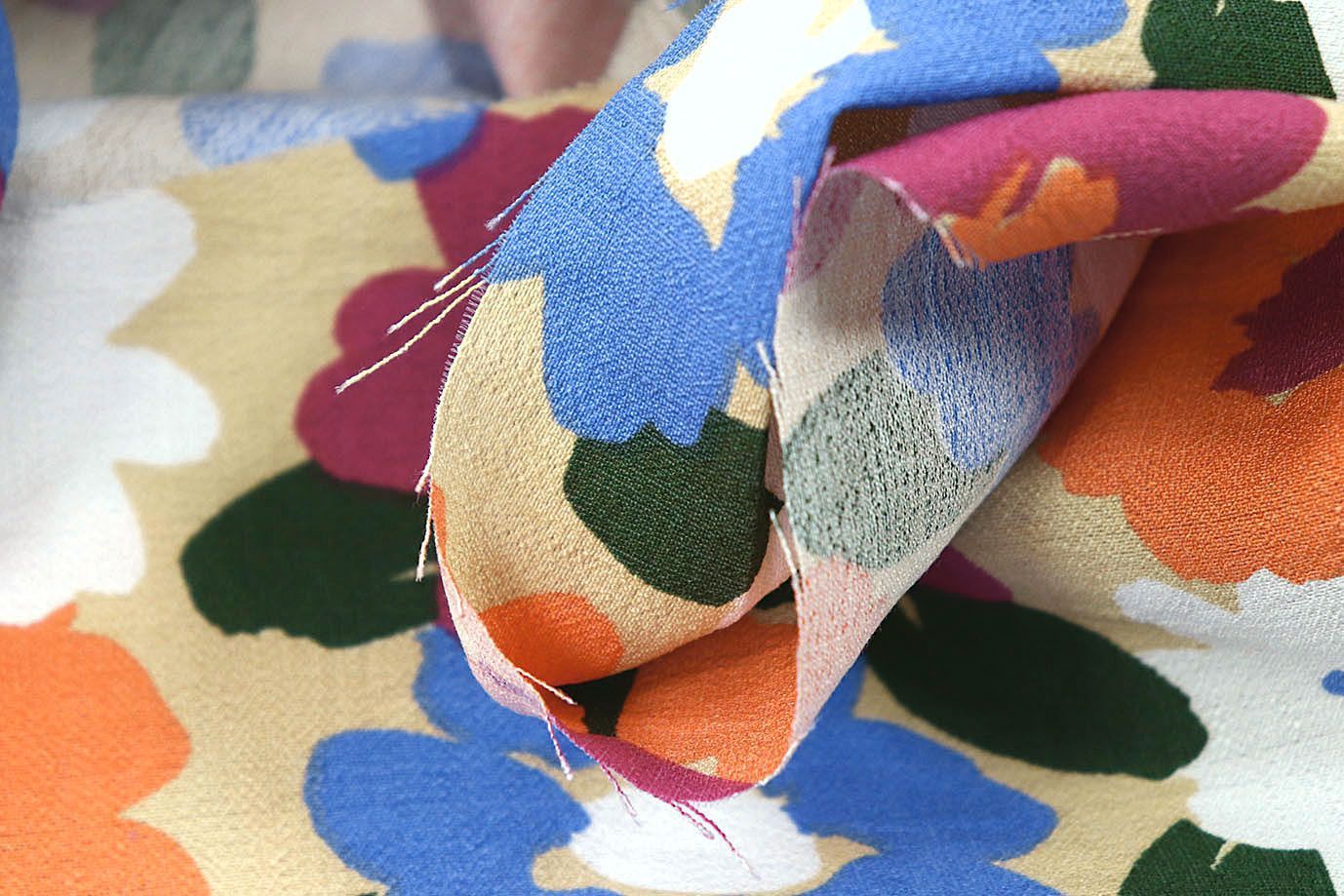 Лен БОХО принт/цветы на бежевом 3383-PY/D#9763-130/C#2