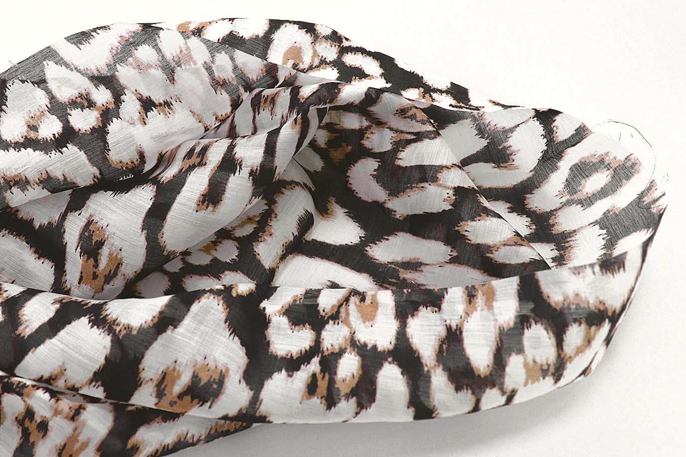 Органза принт/бело-бежевый на черном 3890-PY/D#3/C#1 Органза принт/бело-бежевый на черном 3890-PY/D#3/C#1