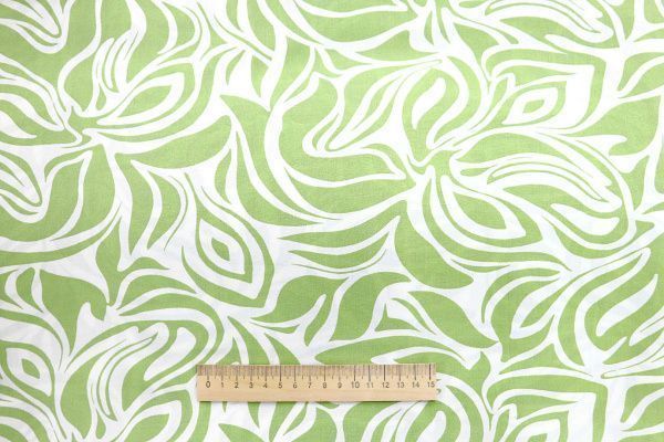 Штапель принт/зеленый на белом 3858-PY/D#3/C#1