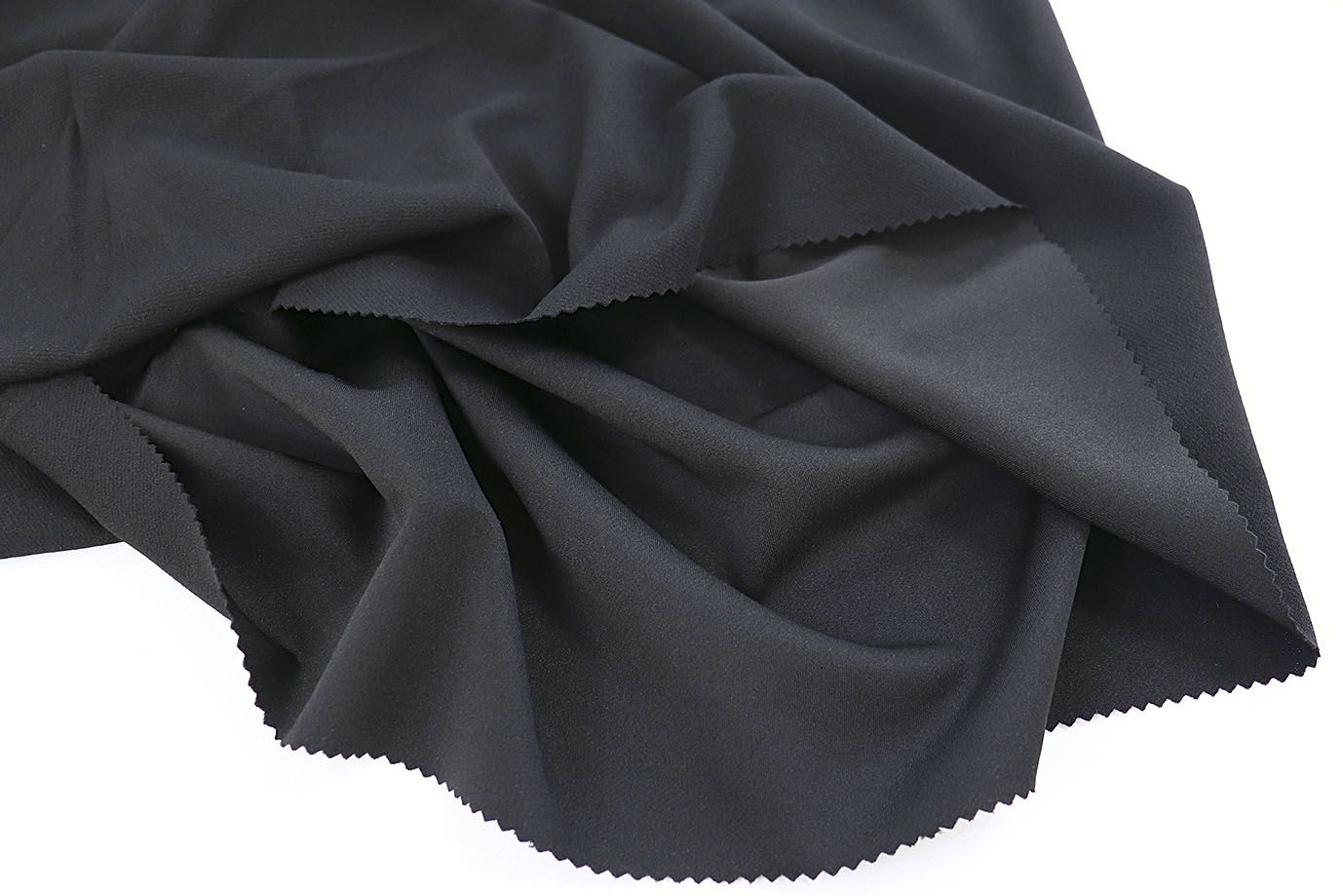 Трикотаж "Скуба" креп твил/черный SSR-829/C#1