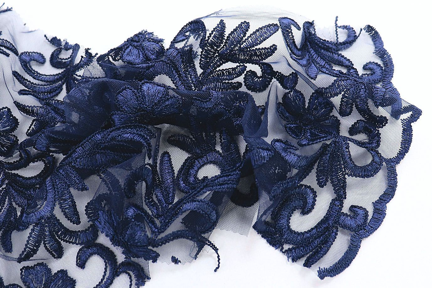 Сетка с вышивкой/синий 2041/D#1/C#4