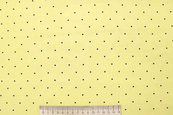 Штапель принт/горох черный на желтом 4203-PY/D#95/C#3