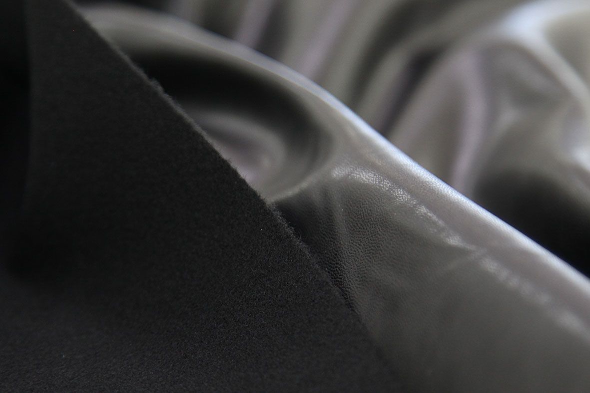 Кожа на флисе стрейч/черный 3305-PY/C#2