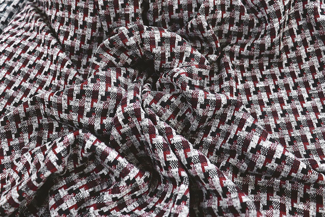 Трикотаж жаккард принт/бордово-серый 3257-22-PY/D#7/C#1