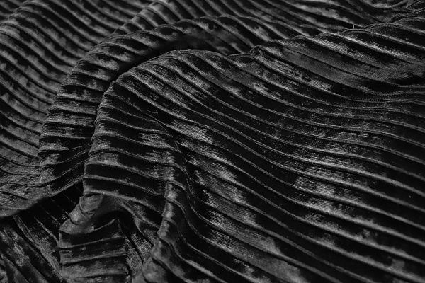 Велюр плиссе/полоска черная 1338-PY/C#1