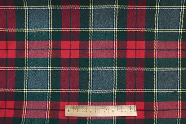 Костюмная ткань "Шотландка" принт/клетка красная 3079/D#5/C#2