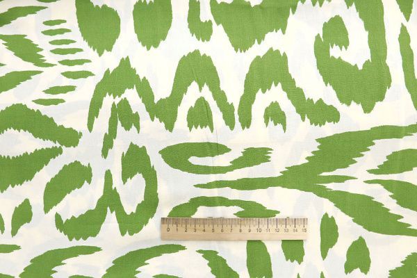 Штапель принт/зеленый на молочном 3858-PY/D#16/C#2
