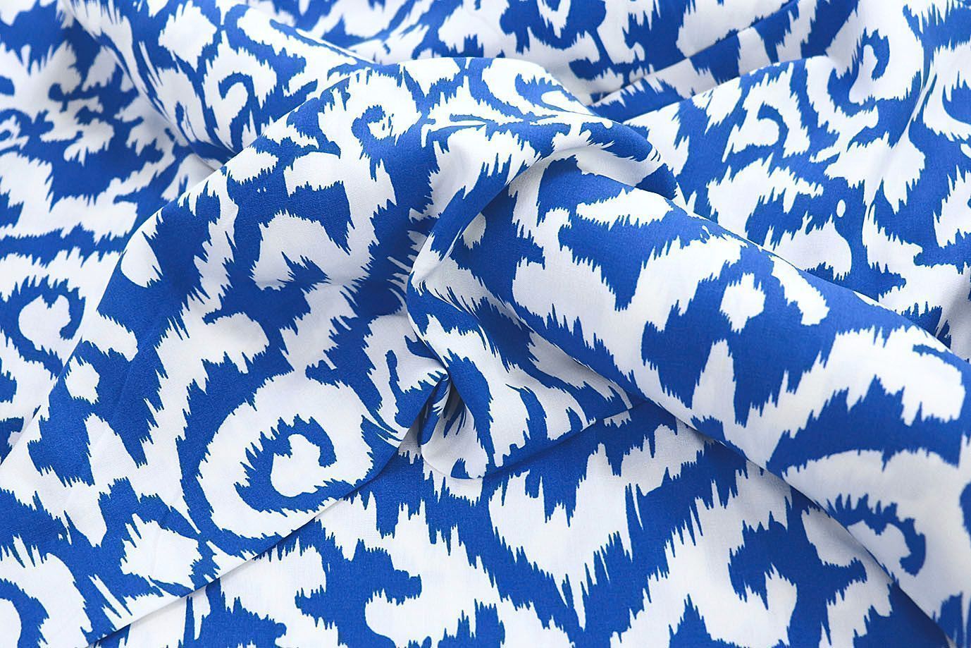 Штапель принт/узор синий на белом 3858-PY/D#15/C#2