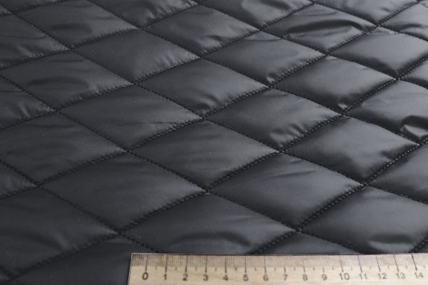 Ткань простеганная "Ромб" R10-7/черный 101027/302+CC120+30600070/629