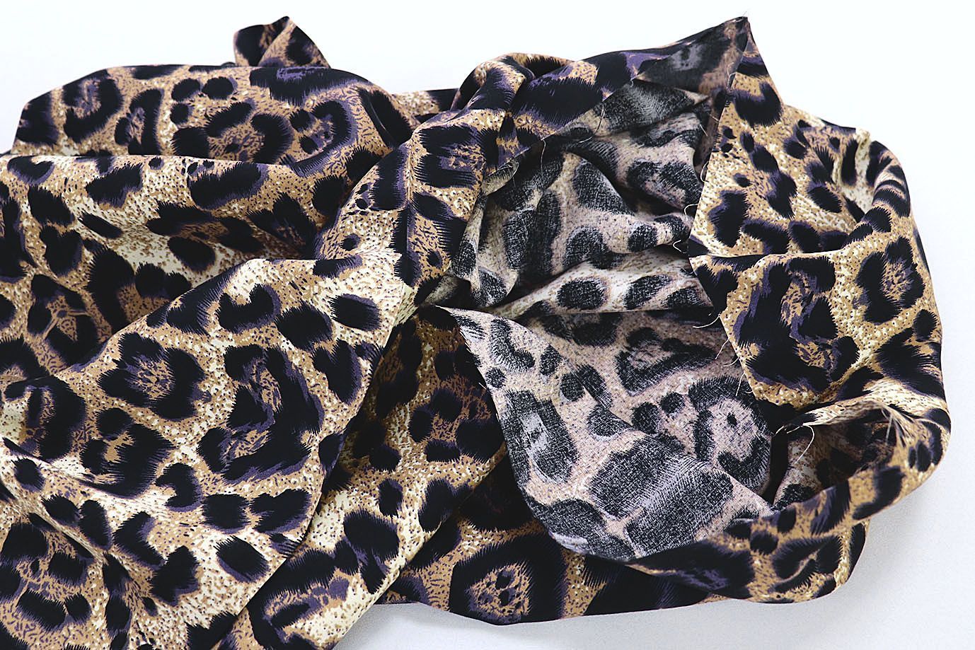 Штапель принт/леопард черно-фиолетовый на бежевом 3861-PY/D#9/C#1