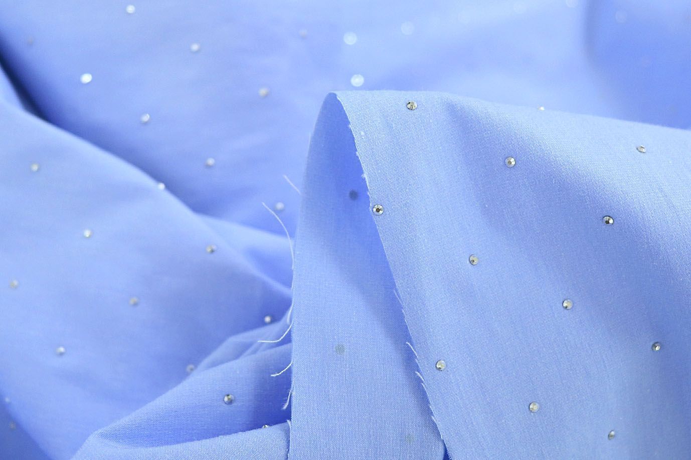 Хлопок нейлон со стразами/голубой 3796-PY/C#3