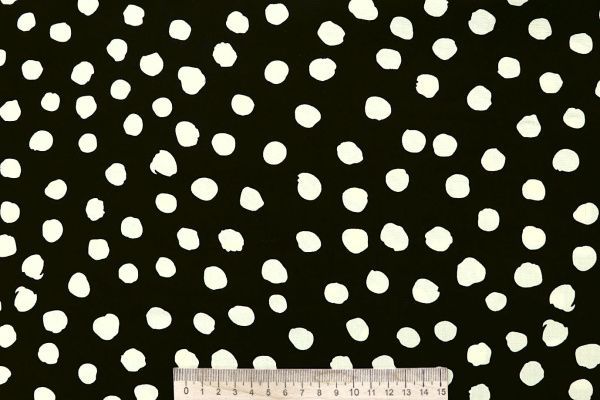 Штапель принт/пятна молочные на черном 4203-PY/D#110/C#2