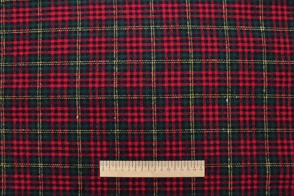 Пальтовая ткань принт/клетка красно-зелено-желтая 908-15528/C#2