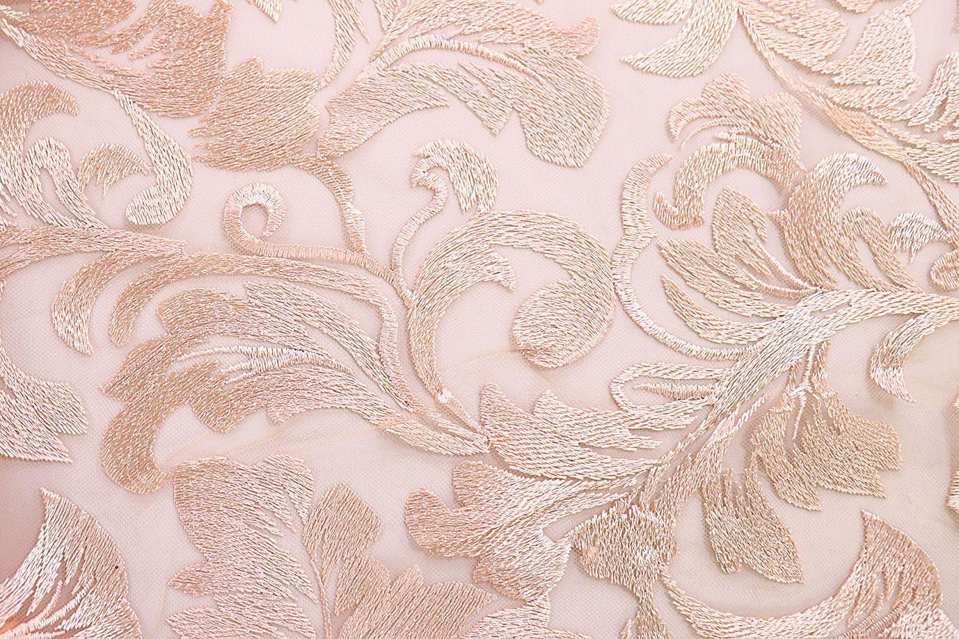 Сетка с вышивкой/персиковый 2775/D1/C#3