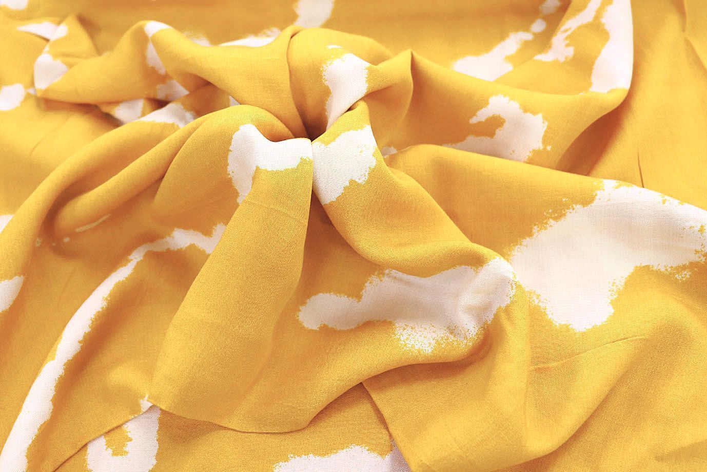 Штапель принт/белый на желтом 1374-PY/D#48/C#6