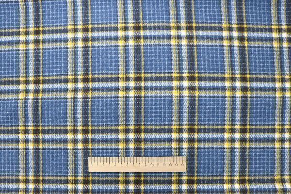 Пальтовая ткань принт/клетка черно-синяя AP210901069/D#908-2113/C#3