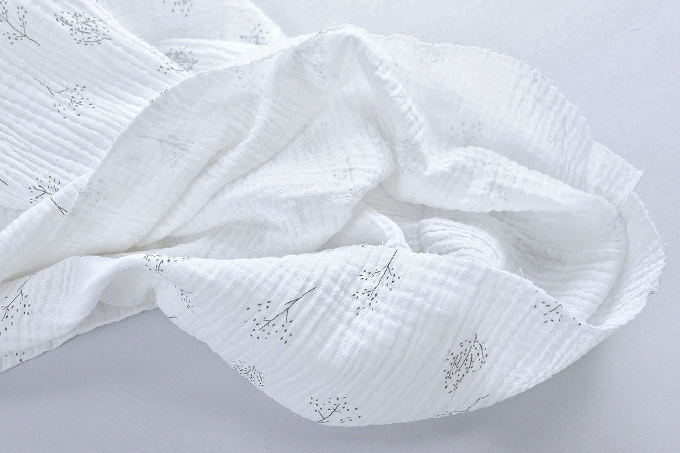 Муслин принт/ветки серые на белом 4017-PY/D#5