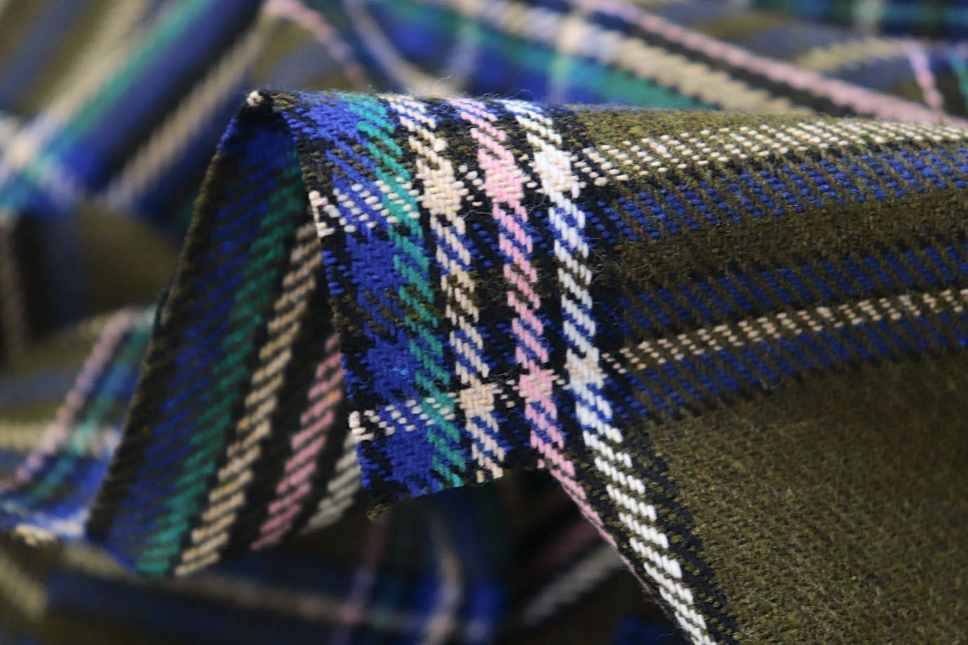 Пальтовая ткань принт/клетка зелено-синяя 826-2908/C#6