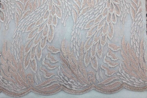 Сетка с вышивкой и люрексом/персиковый 2375-PY/C#2