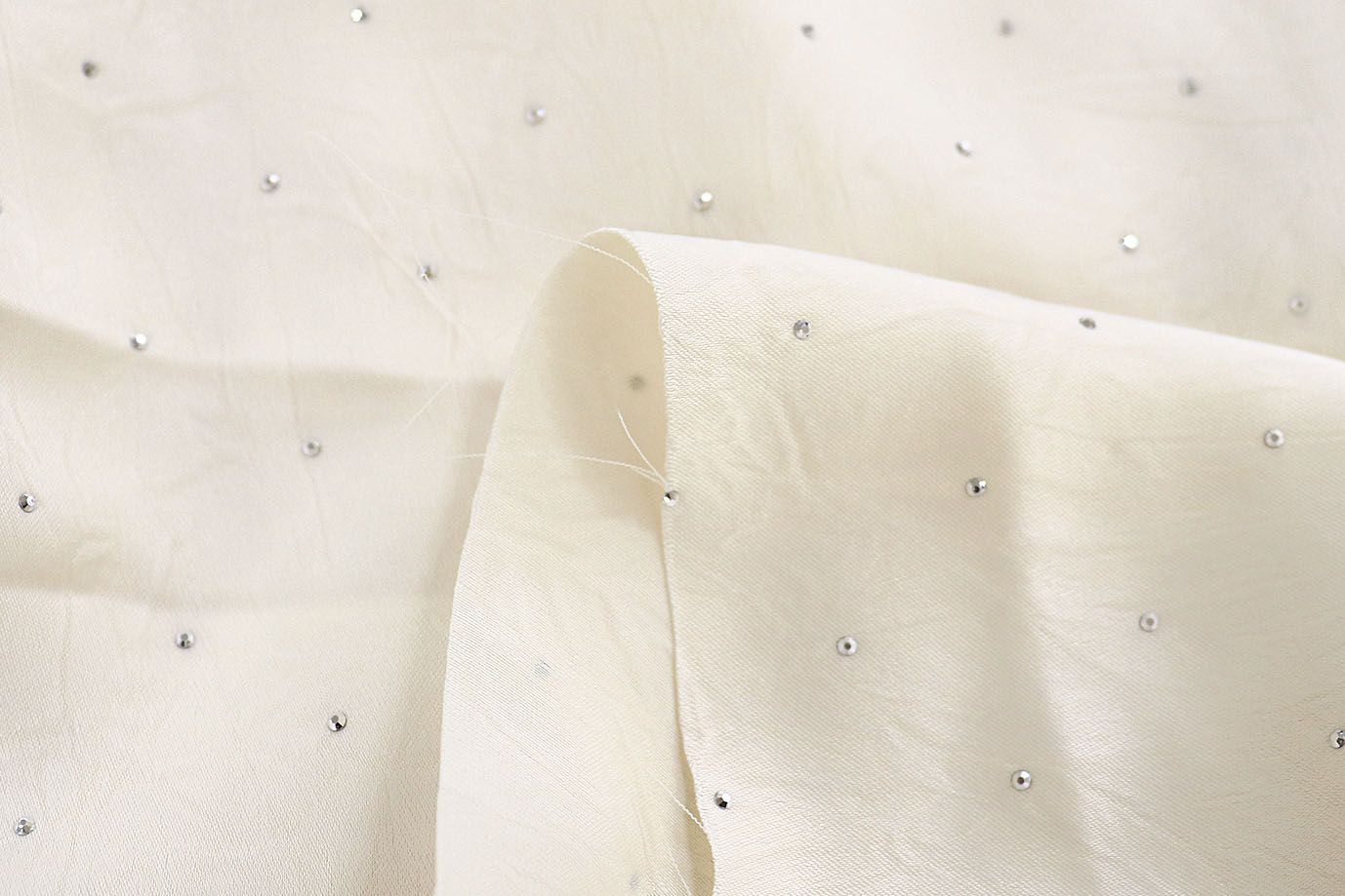 Шелк "Токио" креш со стразами/ванильный 3805-PY/C#3