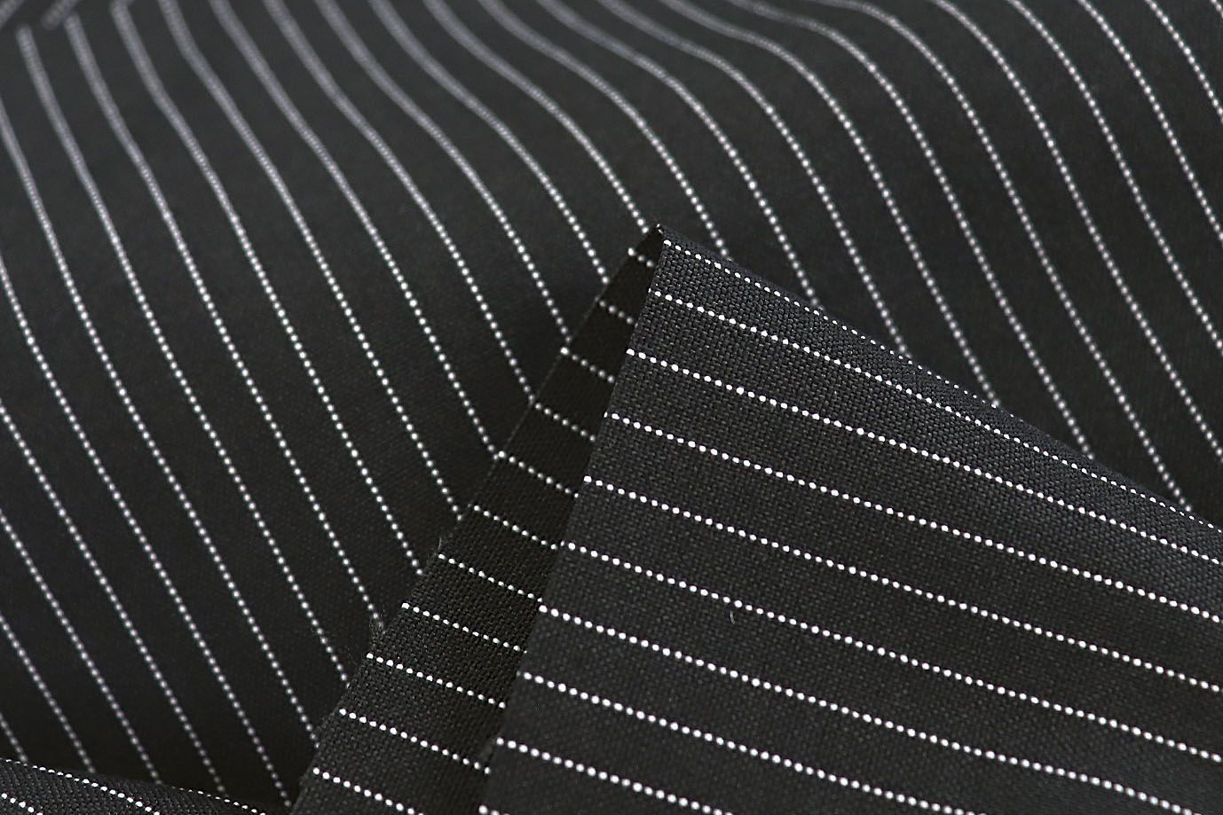 Костюмная ткань принт/полоска белая на черном 3562-PY/D#5/C#1