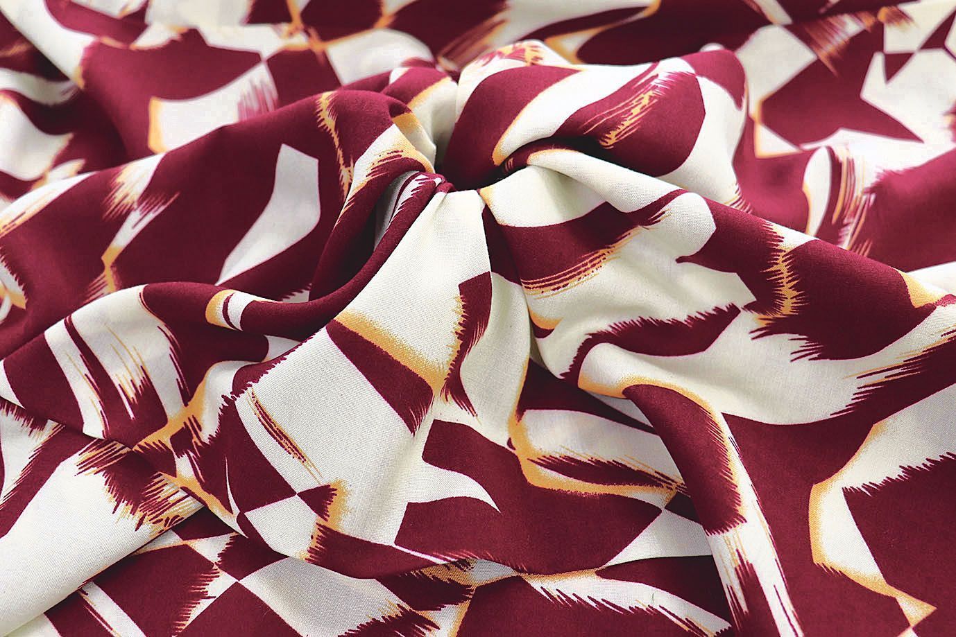 Штапель принт/бордово-молочный 1374-PY/D#18/C#3